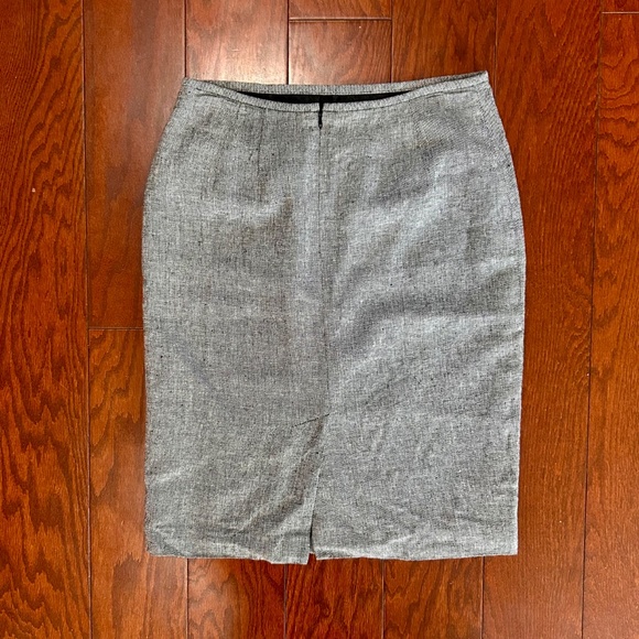 Calvin Klein Gray Linen Tweed-look Pencil Skirt - Picture 2 of 8